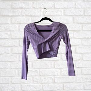 $12 EACH US2 SHEIN PURPLE & WHITE V-NECK LONG SLEEVE